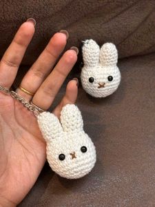 🤍Cute Crochet Bunny Keychains - Set of 2