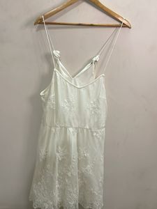 Elegant White Lace Mini Dress