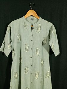 Pastel Green Printed Kurti ( Women's )