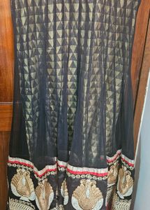 Beautiful Red &amp; Black Embroidered anarkali