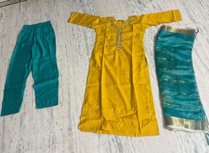 Yellow Embroidered Kurta