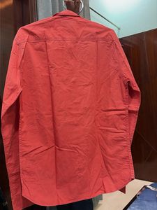 Men's Red Long Sleeve Button-Down Shirt