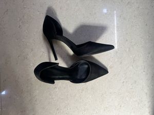 Chic Black Satin D'Orsay Heels