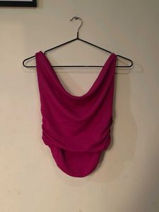 💖Ruched Cowl Neck Magenta Top💖