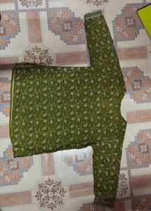 Green Printed Kurta 🍃