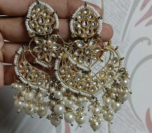 Pearl dangler Afghani style earrings
