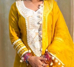 Elegant Yellow Kurta Set with Dhoti Pants