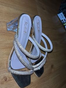 Sparkling Strappy Block Heels
