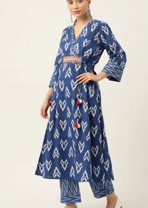 Blue Wrap Kurta Set