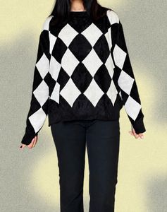Boyfriend Argyle  Sweater