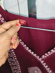 Maroon Kurta with Mirror Work