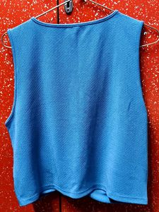 Blue Twisted Crop Top