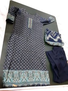 Stylish Navy Blue Kurta Set