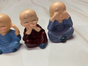 Set of 4 "See, Hear, Speak No Evil" Monk Figuri