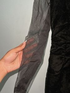 Elegant Black Velvet Cocktail Dress
