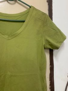 Lime Green V-Neck T-Shirt