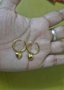PALMONAS Gold Heart Hoop Earrings