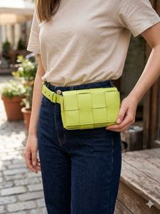 Lime Green Woven Crossbody/waist Bag