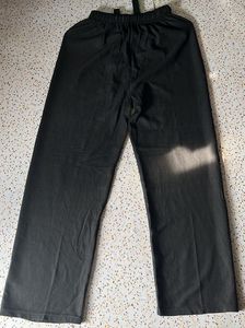 Black Ribbed Wide Leg Pants