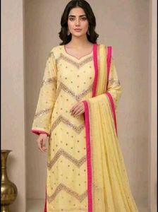 Elegant Yellow Pakistani Dress
