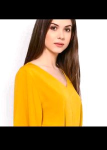 Mustard V-Neck Top