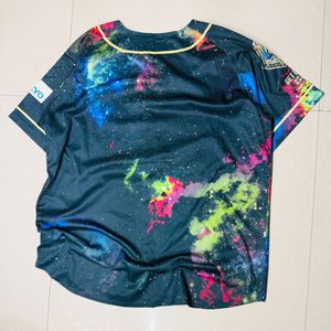 Men's Galaxy Print Baseball Jersey