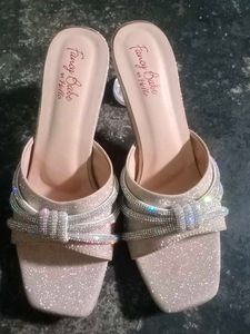 Sparkly Heeled Slides
