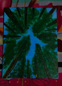 Forest Sky Acrylic Painting
