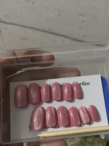 Pink Glitter Press-On Nails