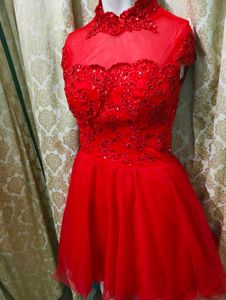 Red Lace Party Dress