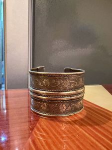 Vintage Floral Engraved Cuff Bracelet