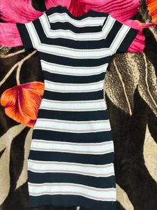 Striped Knit Midi Dress