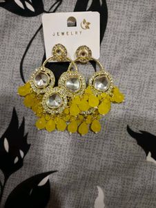 Stunning Yellow Dangle Earrings