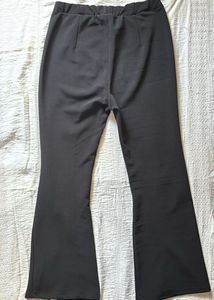 Black Flared Split Hem Pants