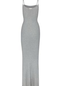 Grey Spaghetti Strap Maxi Dress