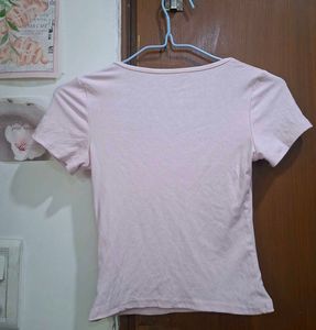 pink basic crop top