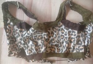 Leopard Print Blouse / Top With Back Tie