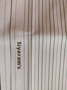 Siyaram's Elegant Peach &amp; Striped Shirt Material