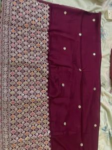 Embellished Silk Blend Saree
