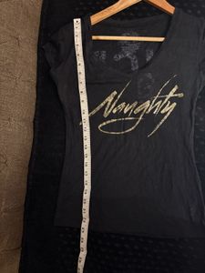 Black Graphic V-Neck T-Shirt