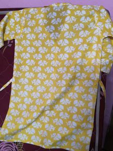 Yellow Printed Kurta