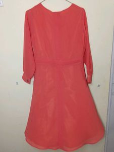 Chic Coral Midi Dress