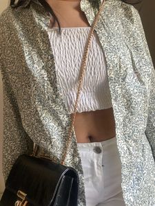 Branded Co-ord Set of Shirt and Denim Shorts
