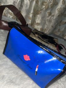 Vibrant Blue Cosmetic Pouch