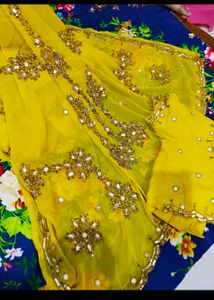 Beautiful Embroidery Saree With Blouse