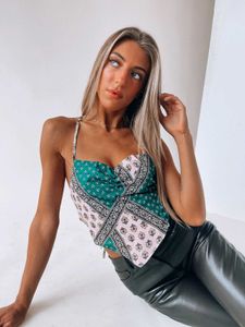 Boho Patchwork Halter Crop Top