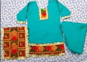 Teal Kurta Set with Phulkari Dupatta