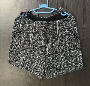 Tweed Zipper Shorts