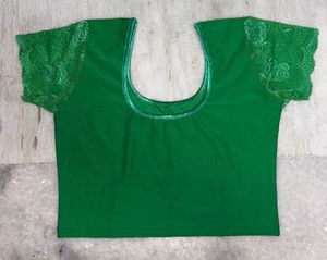 Green Lace Sleeve Blouse
