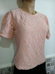 Chic Puff Sleeve Textured Top Size M-L 34"-38"